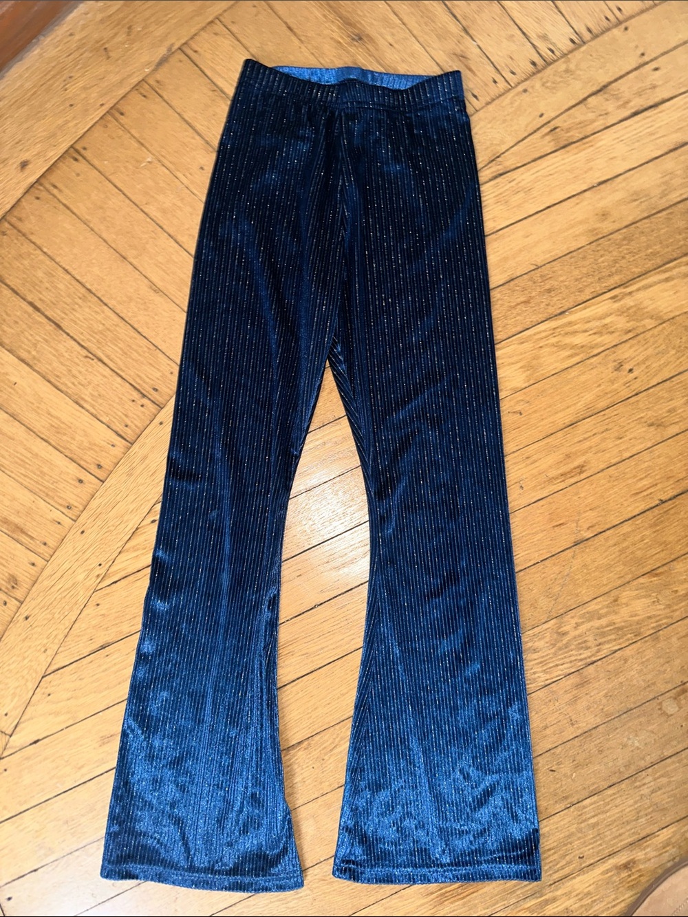 Old Navy Navy Blue Velvet Ribbed Flare Joggers